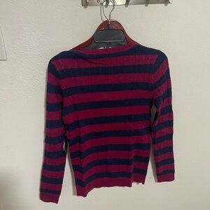 U.S. Polo Assn. Women's Navy and Red Striped Sweater